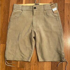 NWT 1886 Alpin Trachten Original Genuine Suede Leather Lederhosen Shorts 34